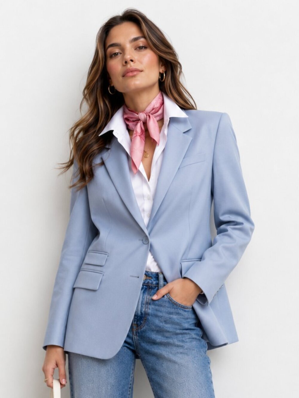 The Kooples Striped Twill Pastel blue Blazer EU 36 / US S NWT